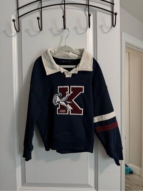 Kith Navy Pullover with Cream Collar